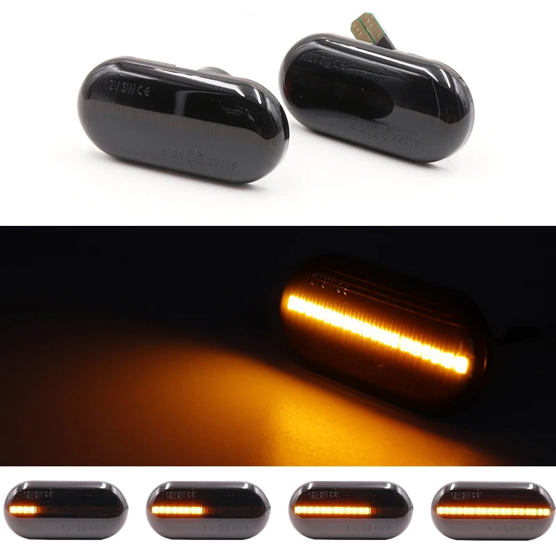 2X LED Янтарный последовательный мигающий Боковой габаритный фонарь для Benz Smart Renault