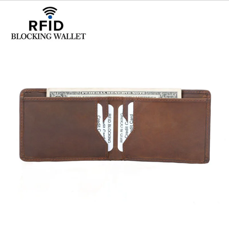 Rfid 100% натуральная кожа зажим для денег брендовый кошелек кожаный держатель Id