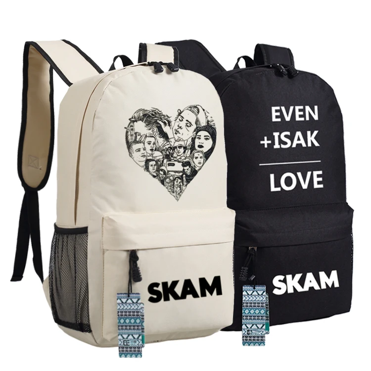 Мужчины Женщины Мужская Норвегия Skam ИСАК ДАЖЕ Рюкзак Сумка Школа Многоцветный