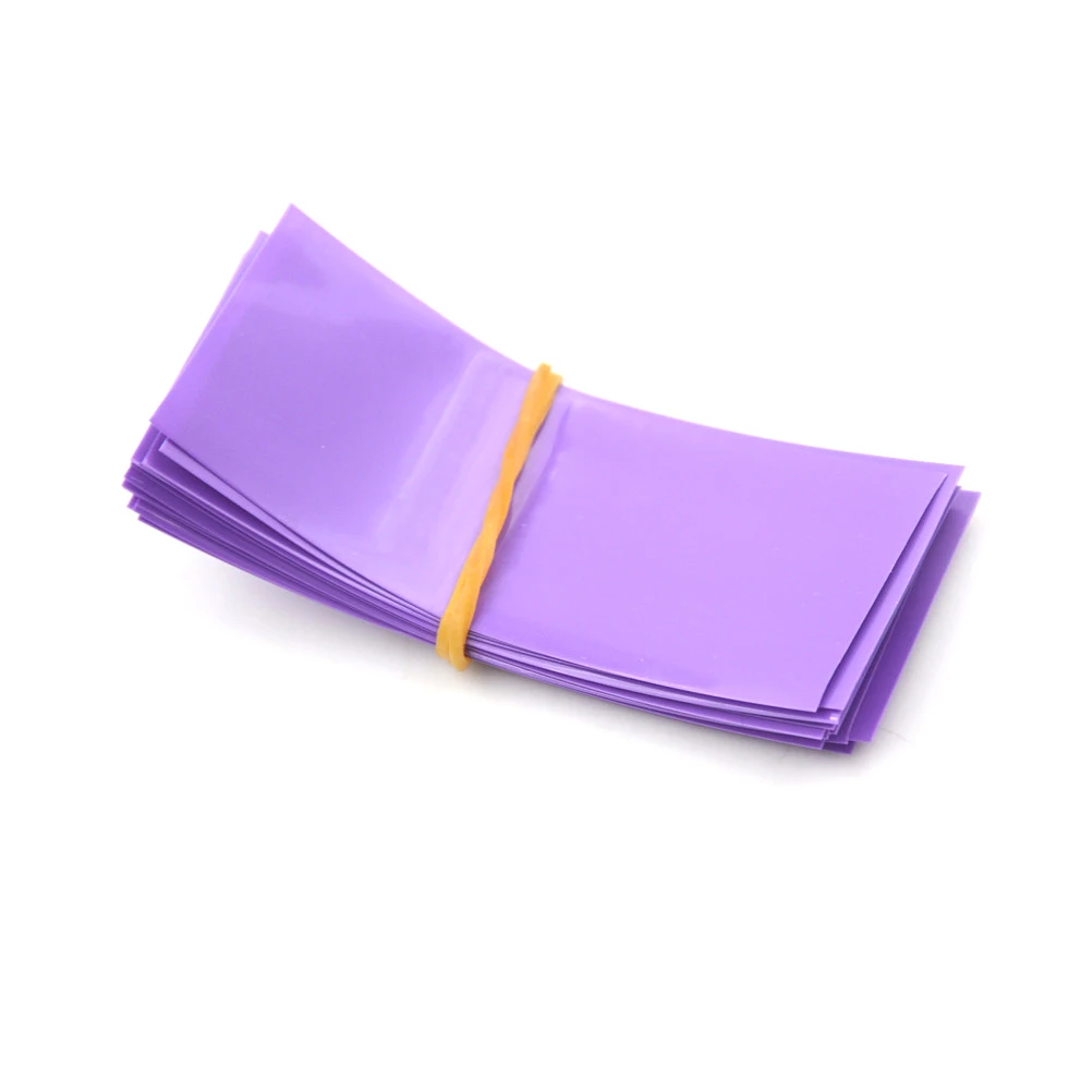 Purple 100 шт литий-ионная 18650 оболочка для батареек ПВХ термоусадочная трубка Precut аккумулятор Choice пленка лента крышка батареи 10 цветов размер 30*70 мм - Цвет: Purple