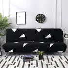 Черный геометрический складной диван-кровать Чехлы для диванов спандекс растягивающаяся двойная крышка сиденья чехлы для гостиной геометрический принт