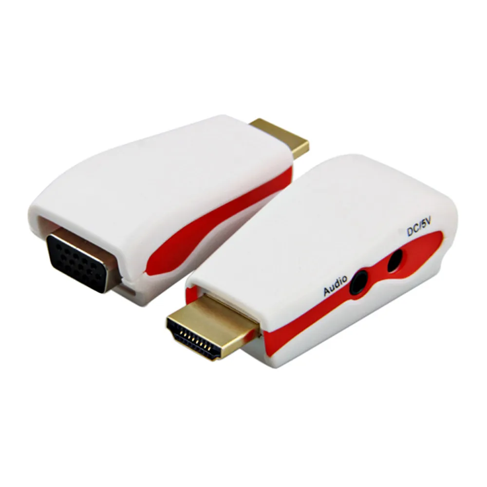1080 P HDMI мужчина к VGA Женский видео конвертер адаптер + USB силовой аудио кабель ПК