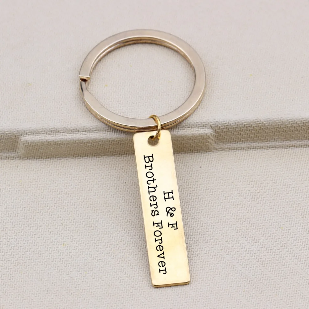 Custom Name Initial Keychain Engraved Brother Forever Keyring For Best Friends And Key Holder Gifts | Украшения и аксессуары