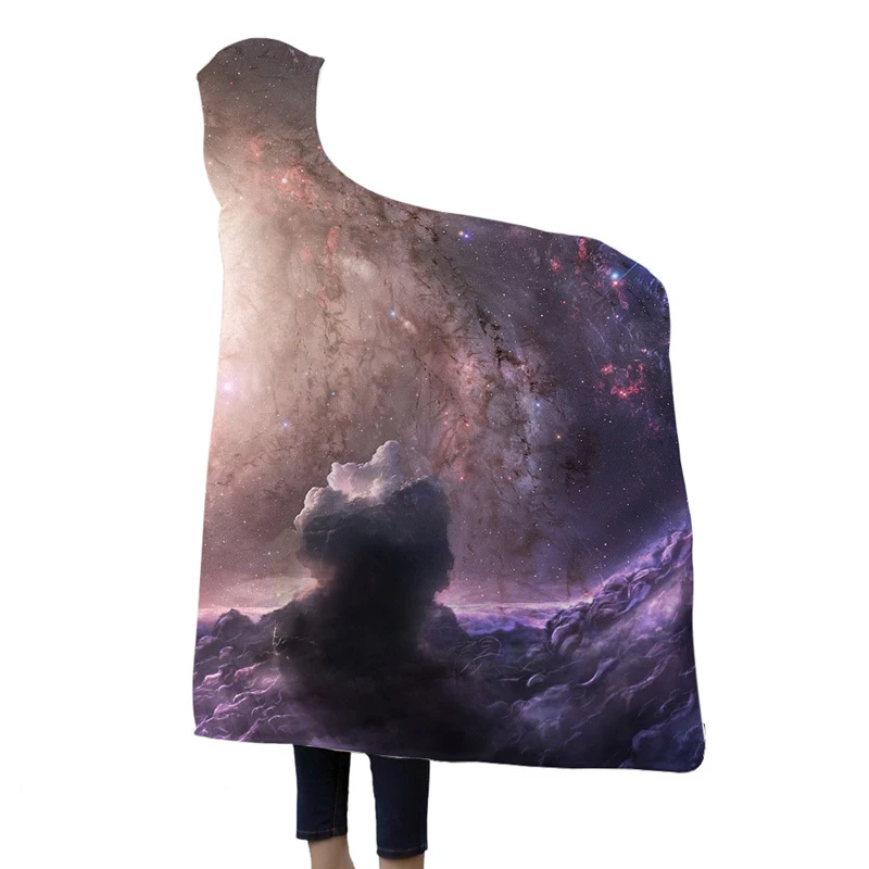 

New Arrival 3D Blanket Nebula White Hole Hooded Blankets 3D Printing Home Adults Soft Warm Printed Blankets Wearable