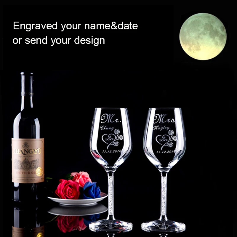 Персонализированные бокалов Жених и невеста бокалы под шампанское на свадьбу