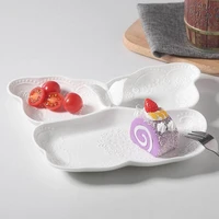 10 5 inch 27223 5cm ceramic butterfly section dumpling dish relief plate fruit dish breakfast tray western plate