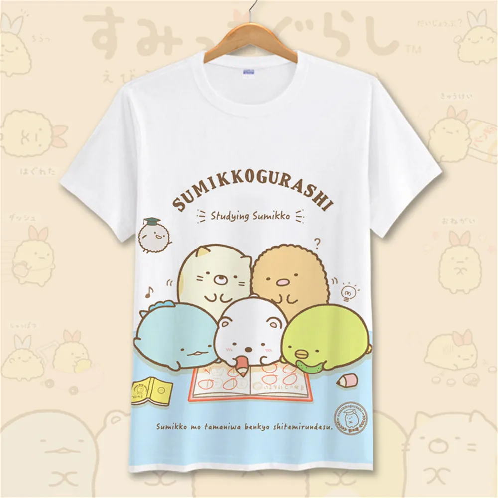 Костюм Аниме для косплея Sumikkogurashi милый мультфильм Панда Свинья принт футболка