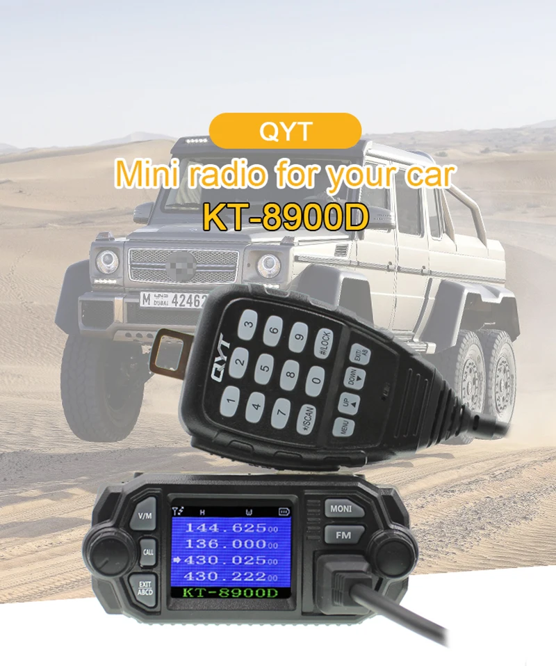 QYT KT-8900D VHF UHF мобильное Радио 2 способ радио Quad дисплей двухдиапазонный мини-автомобиль радио 25 Вт рация KT8900D