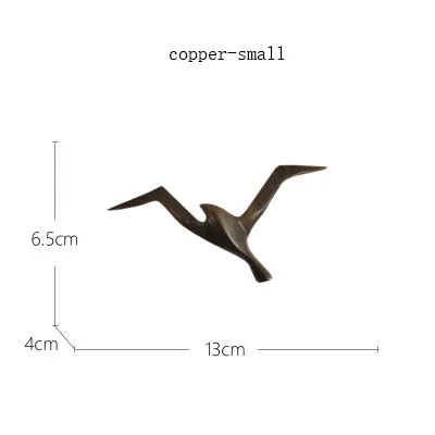 bronze-small Роскошная Чистая медь креативная птица стена чайки висячая стена украшение ретро бар магазин орнамент гостиная подарок на день рождения Морская Чайка - Цвет: bronze-small