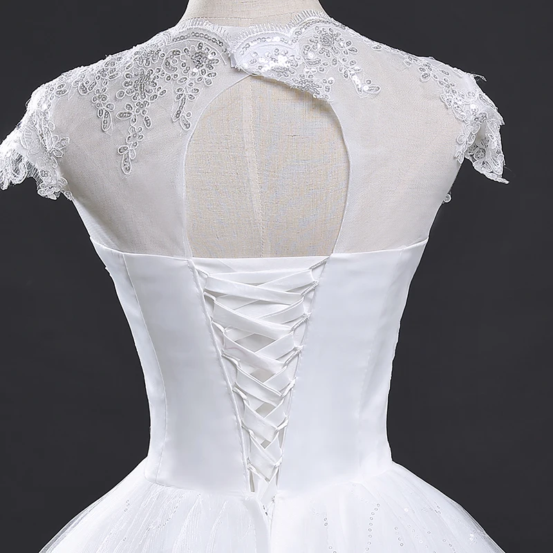 Fansmile Vestidos de Novias винтажное кружевное бальное свадебное платье с v-образным вырезом размера плюс свадебное платье FSM-012F