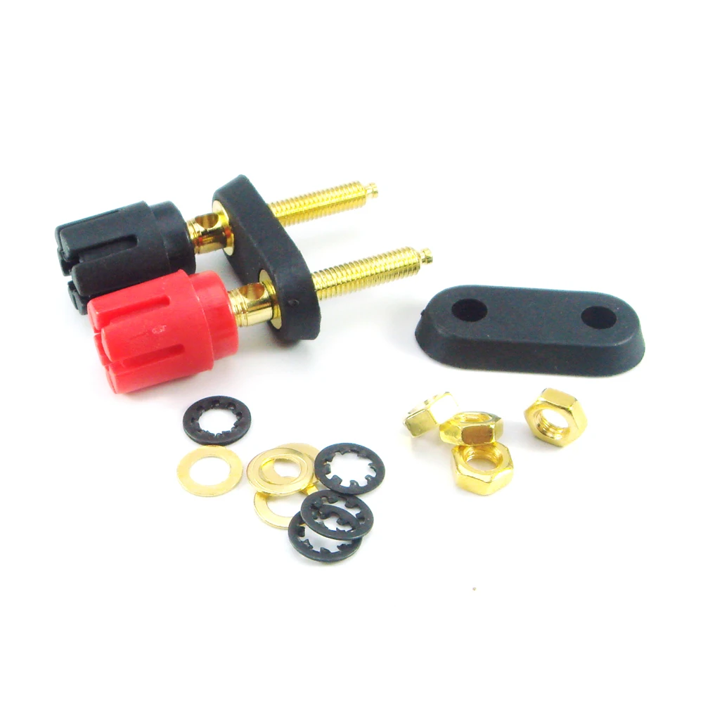 1 шт./лот красная и черная позолоченная клемма из чистой меди с двойным выходом 4