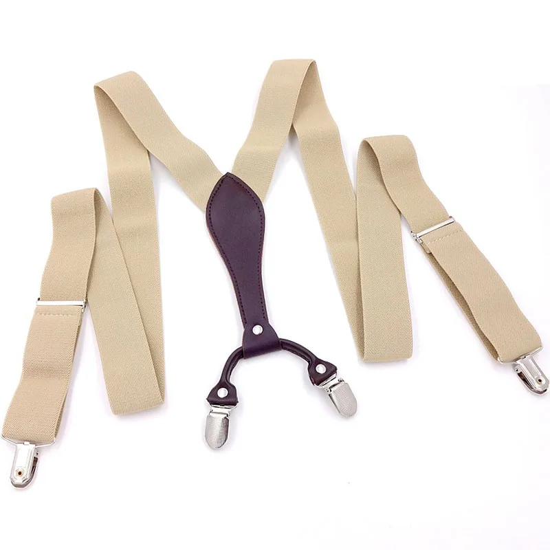 Популярные высококачественные мужские подтяжки с четырьмя клипсами в