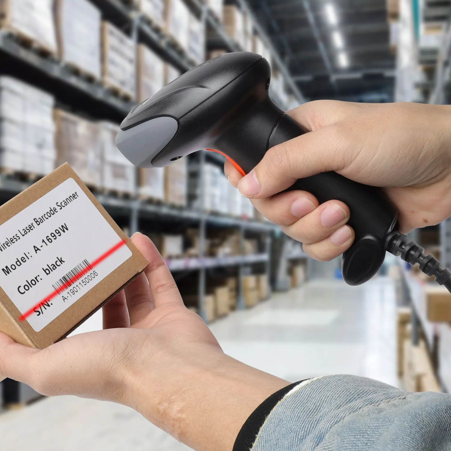 Wired 1D A-1696 Type Handheld Barcode Scanner CCD Product Label Reader Minimalism Black CODE Scanners Working For Screen Codes | Компьютеры