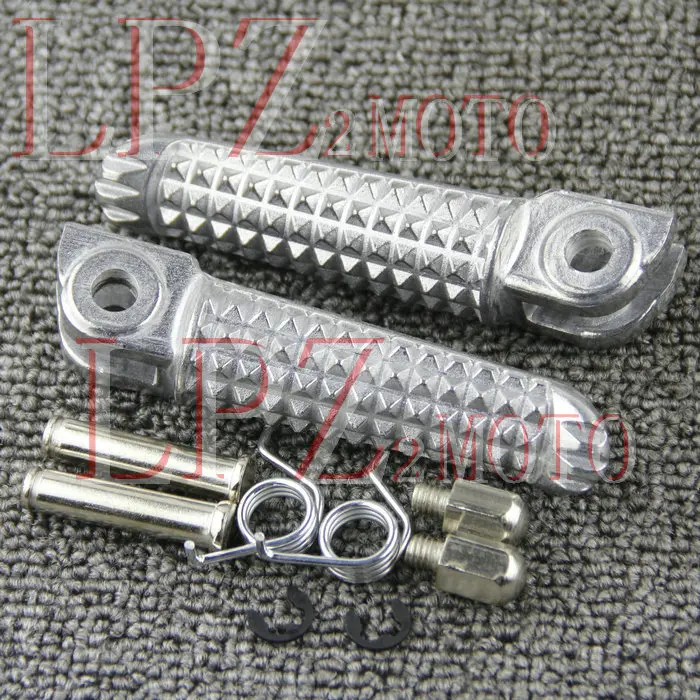Motorcycle Front / Rear Footrests Foot pegs For YAMAHA YZF1000 R1 00-06 YZF600 R6 98-08 Silver pedal | Автомобили и мотоциклы