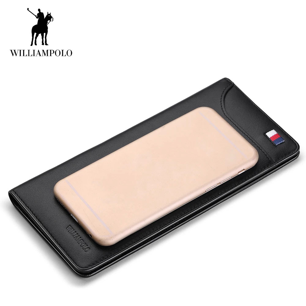 Новинка ультратонкий длинный клатч WilliamPOLO мужской кошелек для кредитных карт