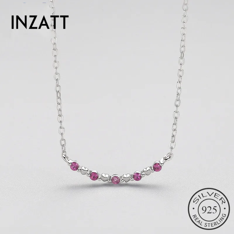 INZATT романтическое Настоящее серебро 925 пробы сердце Чокеры ожерелье красный