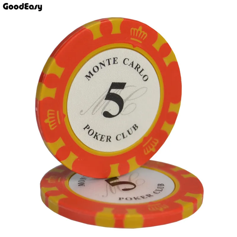

150 шт./компл., разноцветная глиняная покерная микросхема для казино 14 г, Бакара, Корона Монте-Карло, внутренняя металлическая наклейка
