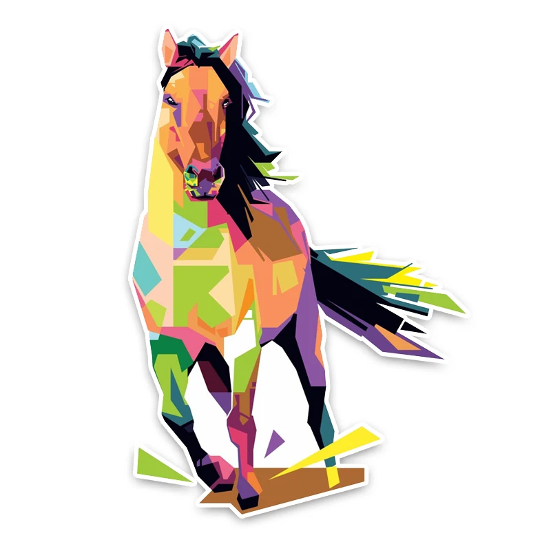 

YJZT 10.4CM15.1CM Interesting Cartoon Horse Colored PVC Car High Quality Sticker Decoration Graphic C1-5053