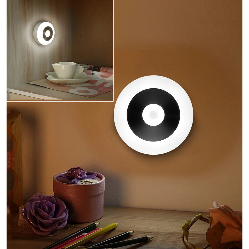 Woodpow LED PIR датчик движения тела ночные светильники AA перезаряжаемая Индукционная