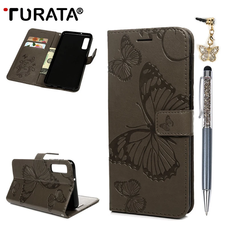 Wallet Leather Flip Phone Cases For Samsung Galaxy A7 2018 Cover Capa Coque Butterfly Pattern Card Holder | Мобильные телефоны и