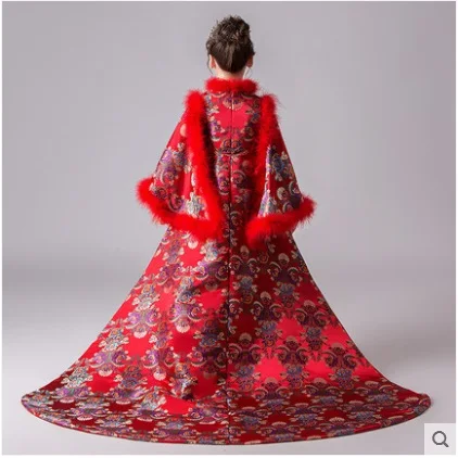 Платье принцессы cheongsam для девочек платье в китайском стиле детский костюм Тан