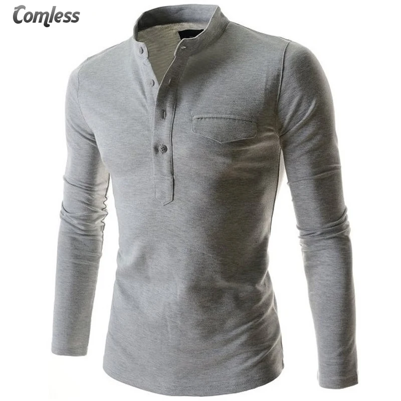 Рубашка поло мужская с длинным рукавом однотонная простая повседневная