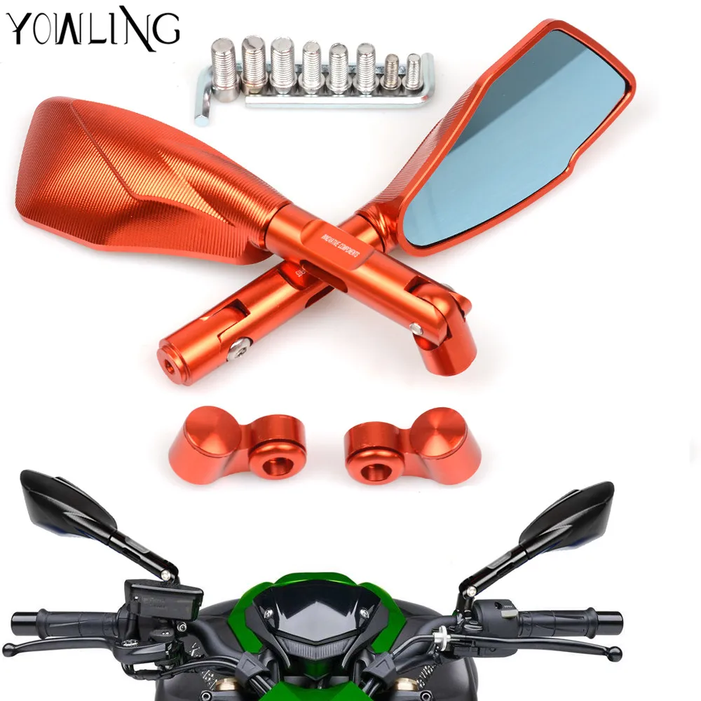 

For RC 125 200 390 690 smc 1290 honda kawasaki yamaha tmax 530 500 r25 Motorcycle glass rearview mirrors CNC Rear Side