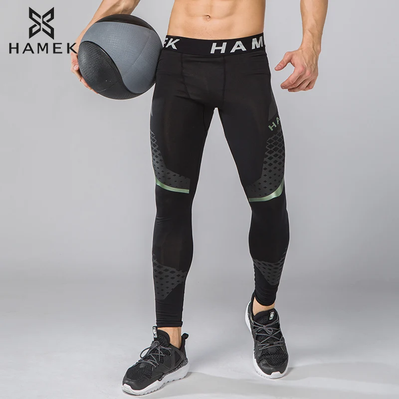 Men compression running pants sports basketball leggings soccer training tights fitness tennis jogging skin trousers quick dry | Спорт и