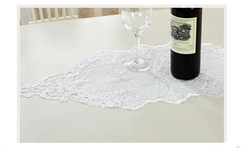 Proud Rose белая кружевная скатерть с вышивкой, креативная скатерть для телевизора, кружевная салфетка, украшение стола с флагом
