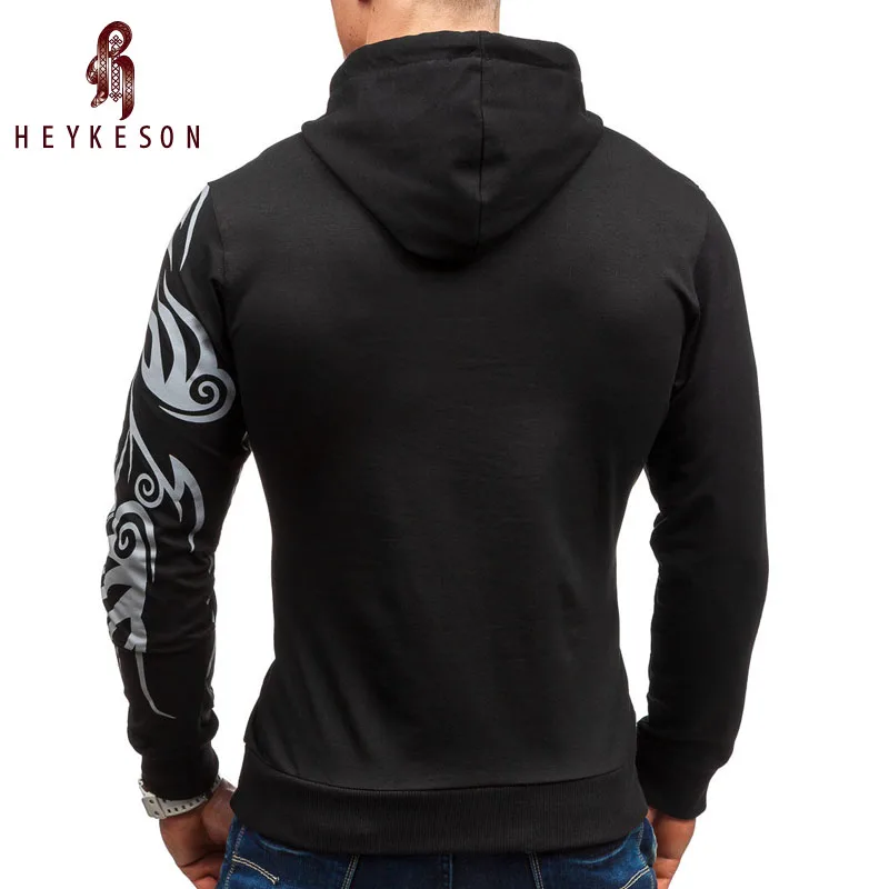 HEYKESON 2018 Hoodies Men Hombre Hip Hop Mens Brand Letter Hooded Zipper Hoodie Sweatshirt Slim Fit Hoody Large Size XXXL | Мужская