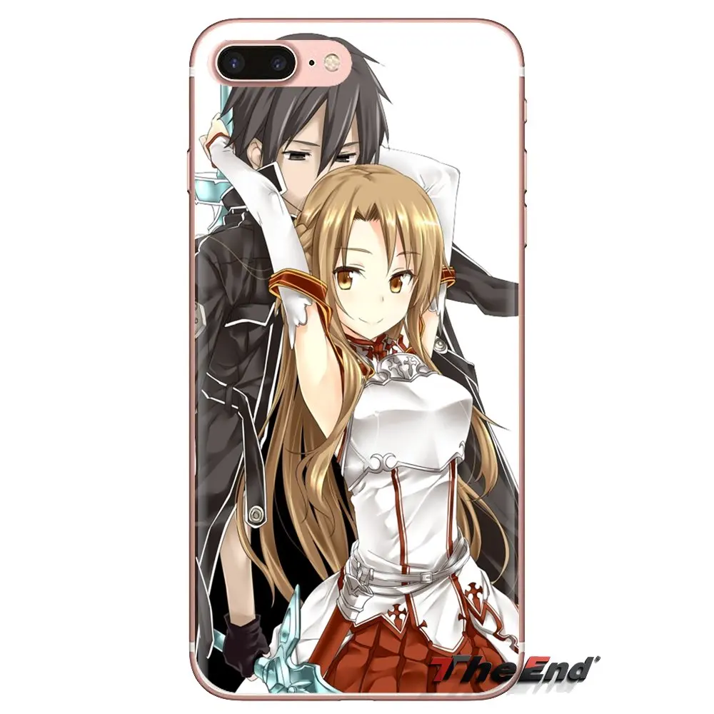 For iPod Touch Apple iPhone 4 4S 5 5S SE 5C 6 6S 7 8 X XR XS Plus MAX Anime Sword Art Online game Asuna Krito Soft Silicone Case |