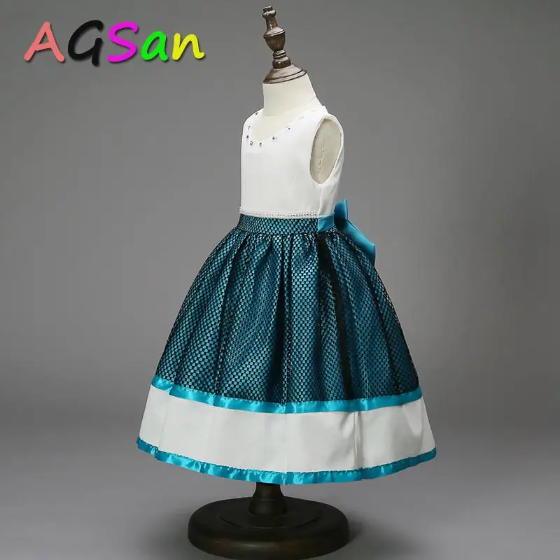 AGSan Cute Princess Style Girl Dress Sleeveless Teenagers Clothing Long Wedding Party Costumes Flower Dresses Vestido | Детская одежда