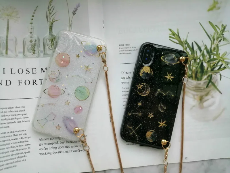 Для iphone XS MAX милый Роскошный Мраморный лунный чехол через плечо с цепочкой для телефона iphone 11 pro max case X XR 6 6S 7 8 plus чехол на ремне