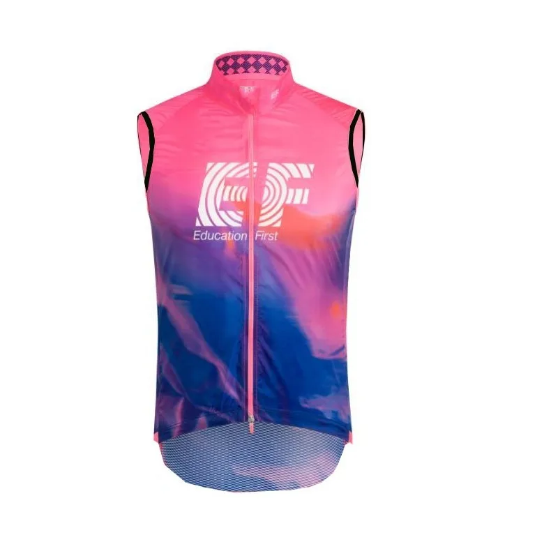 

2019 team EF pink windproof cycling vest 3 pockets breathable mens summer bike cloth MTB Ropa Ciclismo Bicycle maillot gilet