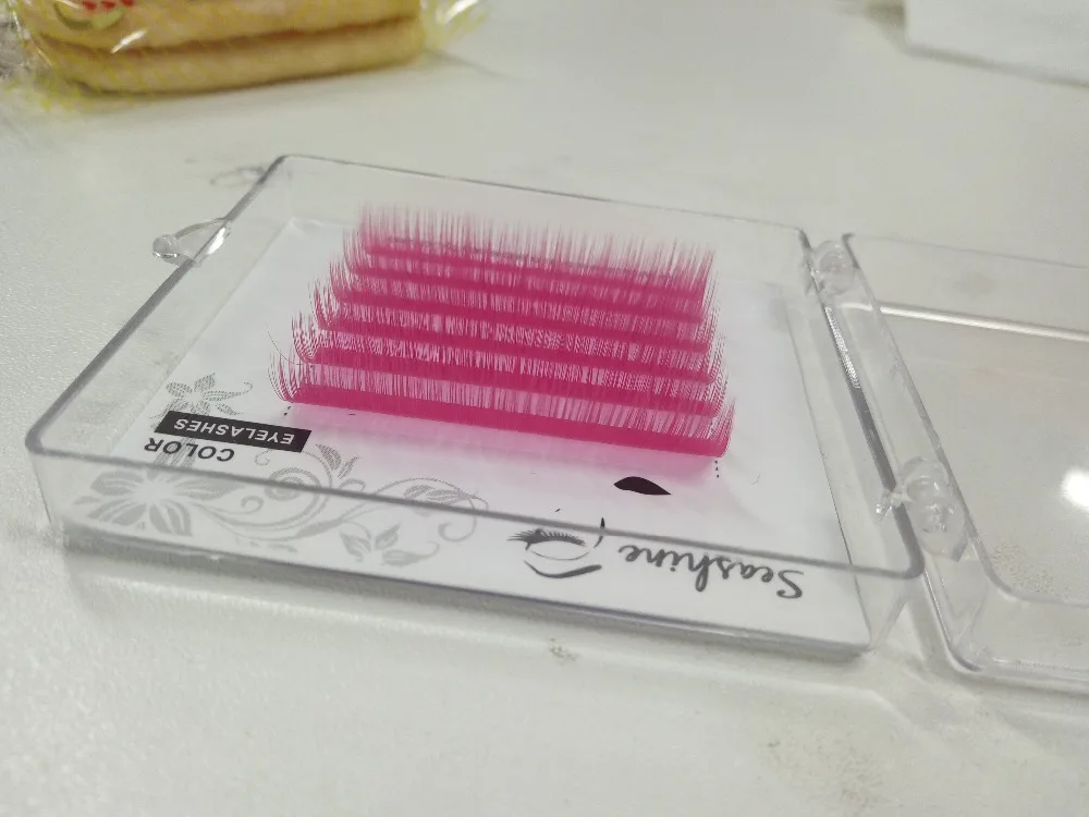 Горячая распродажа!! Красочные ресницы поддельные, цветные индивидуальные искусственные ресницы-наращивание 100% ручной работы.