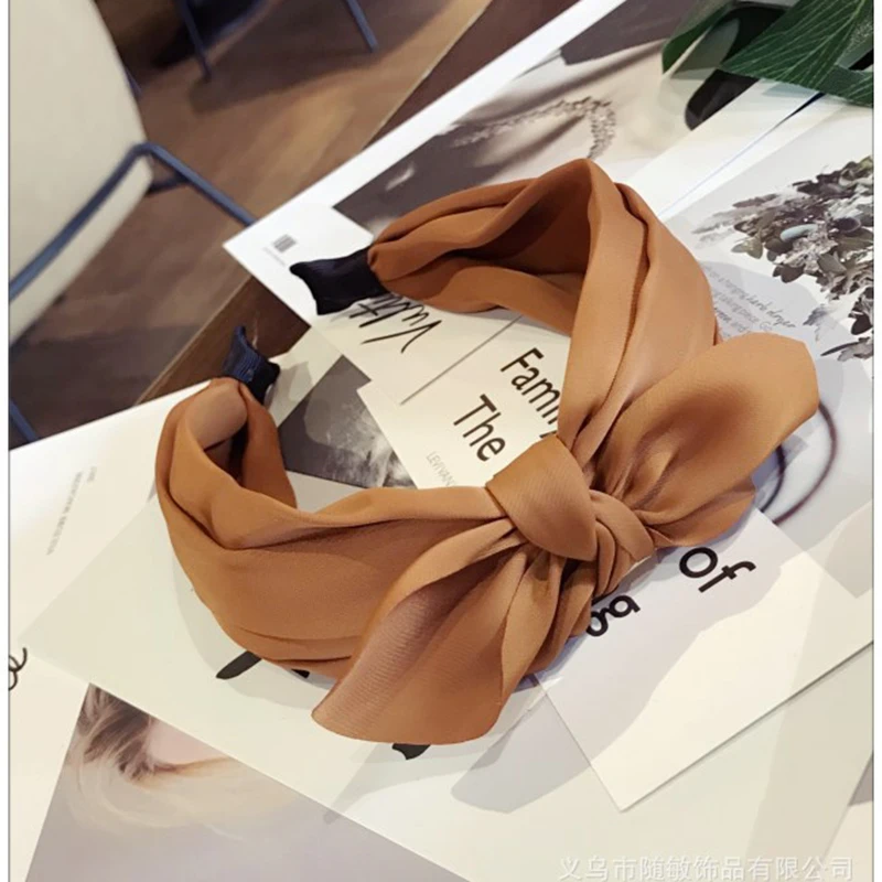 

Wholesale Hair Accessories for Women Top Knot Hair Headband Women Elastic Turban Headband Non Slip Knot Hairband
