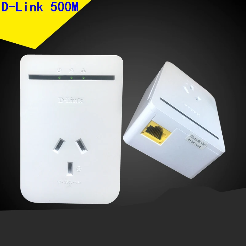 Используется 95% Новый 2 шт DHP P308AV 500 Mbps Powerline адаптер AV500 Passthrough Starter Kit Range Extender Homeplug