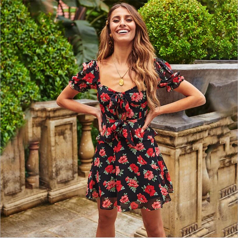 2019 Summer Hot design Womens floral dresses for the beach hollow out Chiffon beachwear ladies holiday dress cover ups plus size |
