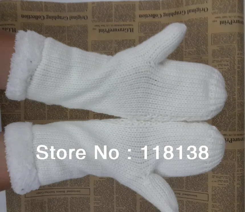Fashion Women's Fur Knit Mittens Winter Roll-Up Gloves Soft Warm Free Shipping | Аксессуары для одежды