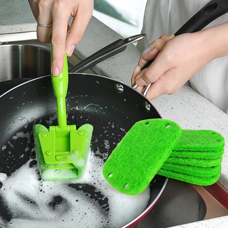 Usuful Refillable Bowls Cleaning Sponge Brush Dish Washing Tool Soap Dispenser Handle Clean Tools for Kitchen | Дом и сад