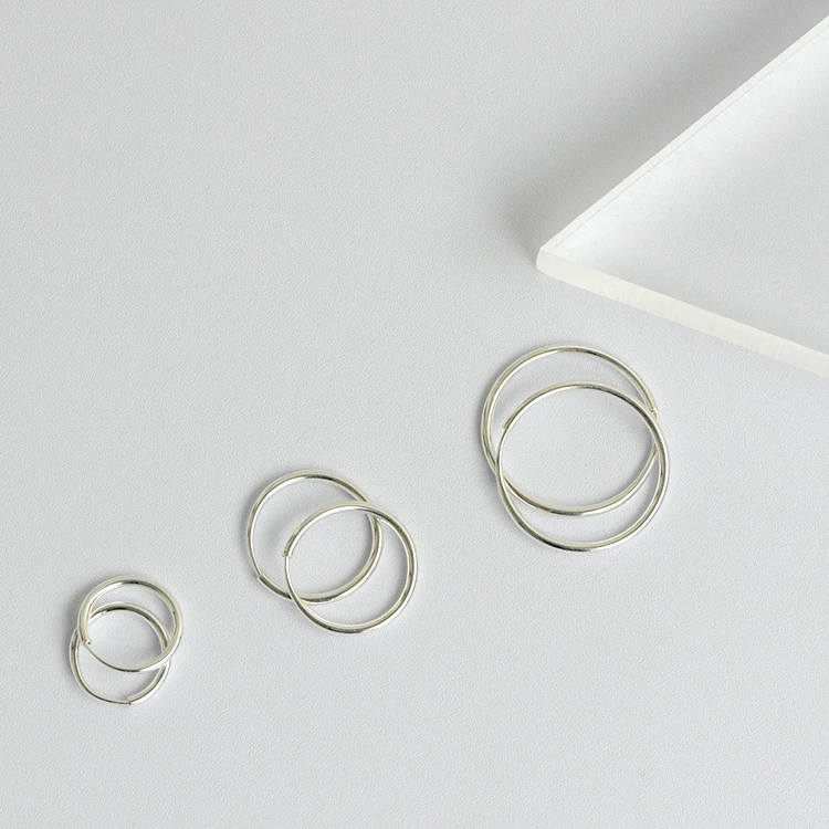 Женские серьги из серебра L &amp P маленькие круглые серьги-кольца ювелирные