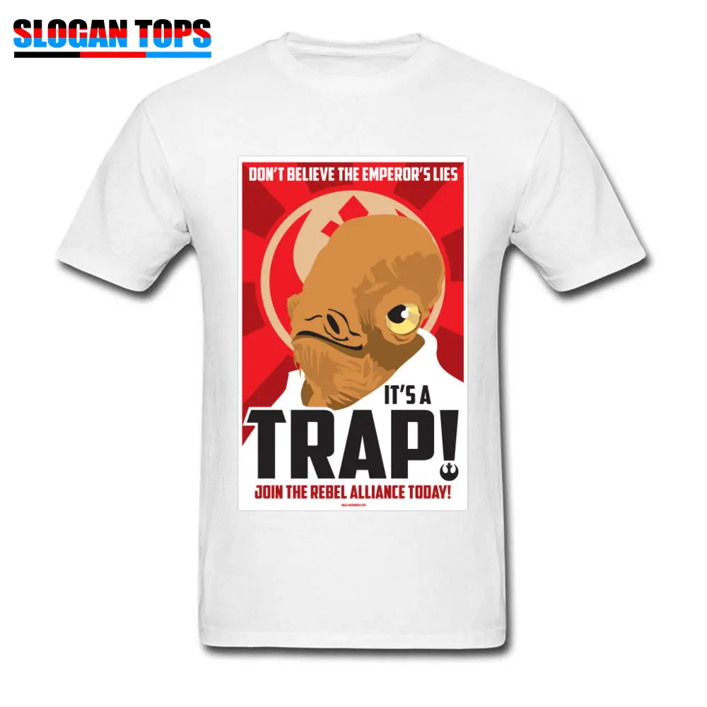 White Звездные войны, футболка для мужчин, забавная футболка, Admiral Ackbar Its A Trap, топы, постеры, футболки, хлопок, Мужская одежда, присоединяйтесь к Rebel Alliance - Цвет: White