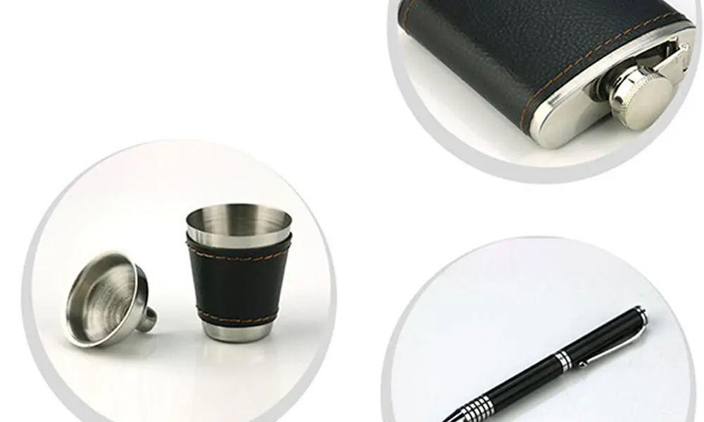 Mealivos 9 oz 304 stainless steel hip flask Gift box personalized liquor flagon vodka rum alcohol bottle groomsman jagermeister