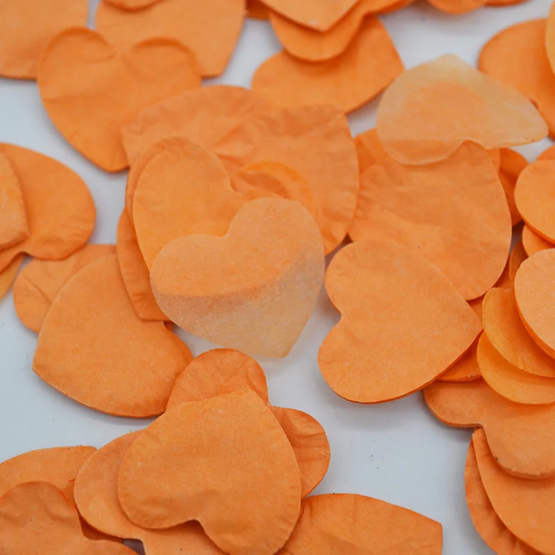 HC10orange 1000pcs/Pack Multicolor Heart Shape Pink Blue Peach Paper Confetti Party Wedding Table Decoration Birthday Party Decorative 10g - Цвет: HC10orange