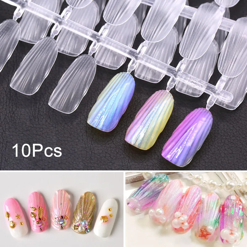 

240 Pcs/Set Seashell False Nail Tips Full Cover UV Gel Polish Display Nail Art Practice Tool 669