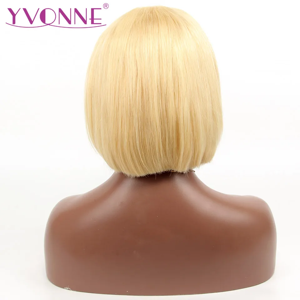 YVONNE 613 прямые короткие волосы Remy Bob блонд кружева фронта человеческих волос