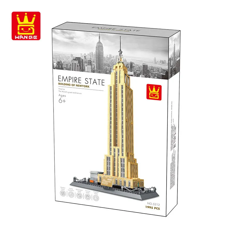 WANGE 5212 строительные блоки международно известная архитектура серии Эмпайр-Стейт-Билдинг New York игрушечные достопримечательности для детские кирпичи