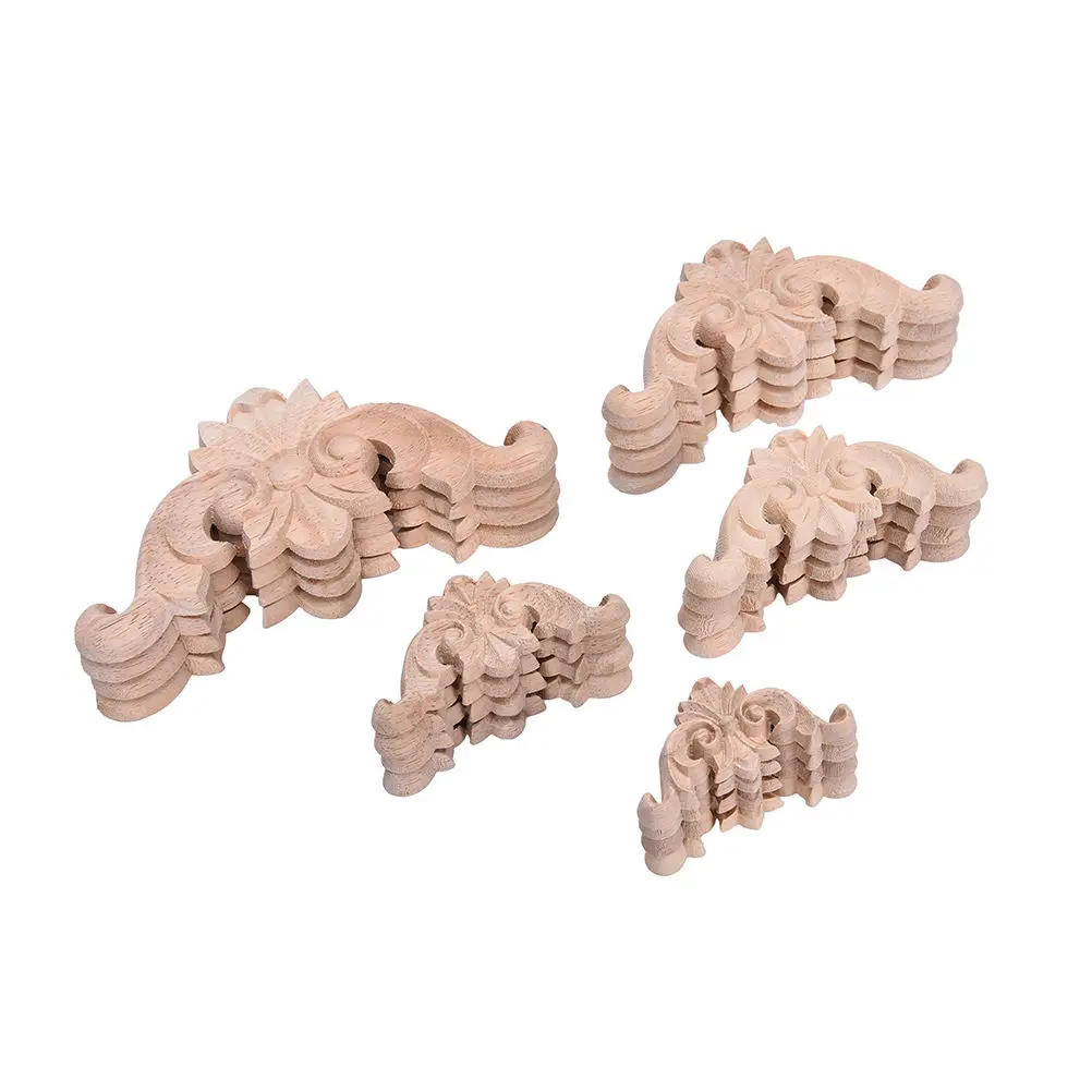 1 шт. деревянная миниатюрная нежная древесина резная угловая аппликация