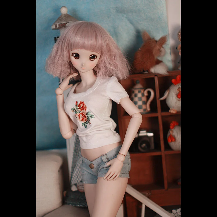 Cataleya новая BJD SD кукольная одежда белая футболка+ короткие джинсы