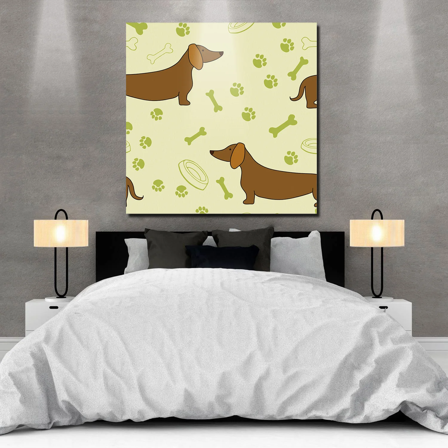 ArtStore мультфильм собака картина маслом наклейки на стену деревянная рамка